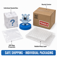 Statuette mascotte en PVC, figurine 3D de dessin animé (ours, chien), avec base personnalisable pour logo, pour souvenir d'entreprise et décoration de table à la maison