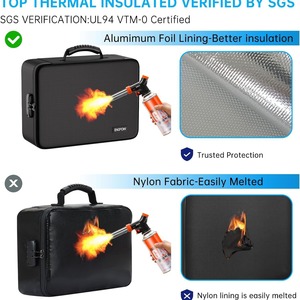 Bolsa para documentos ignífuga, negra, con forro de papel de aluminio de 1 mm, aislamiento térmico, para almacenamiento en oficina - Product Image 1