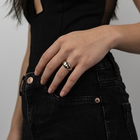 Mode 316l Edelstahl Schmuck Frauen Männer Ring 18 Karat vergoldet gewölbte leere Fingerringe