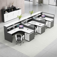 Simple moderne 4/6 personne poste de travail bureau cloison armoire mobilier de bureau avec ensemble de chaises panneau de Style bois pour une utilisation dans la chambre