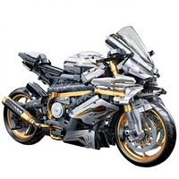 Jouet de construction en plastique pour enfants, moto à assembler, haute difficulté, éducatif, compatible avec Platinum