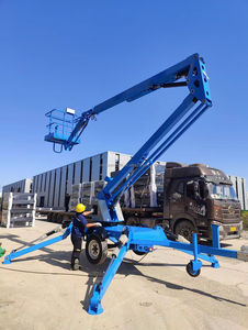 Plateforme élévatrice articulée hydraulique remorquable de 14 m et 200 kg, certifiée CE, pour travaux de réparation de <span class=keywords><strong>lampadaires</strong></span> et de façades - Product Image 5