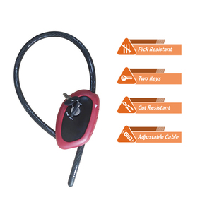 Cerradura de <span class=keywords><strong>cable</strong></span> ajustable larga de 12mm de diámetro grueso de llave <span class=keywords><strong>extra</strong></span> mecánica antirrobo de alta resistencia para almacén de montaña - Product Image 1