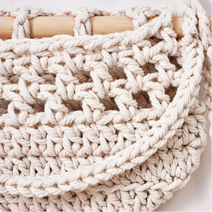 Bohemian Woven Rattan Fruit <b>Basket</b> Wall Mounted Rectangle Food Container Hanging <b>Storage</b> - Product Image 1