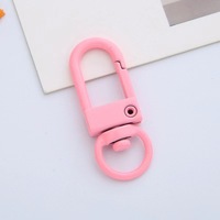 Porte-clés personnalisé en métal de 33 mm aux couleurs bonbon avec mignon fermoir mousqueton en alliage, breloques DIY pour accessoires de bijoux, sacs et clés de voiture