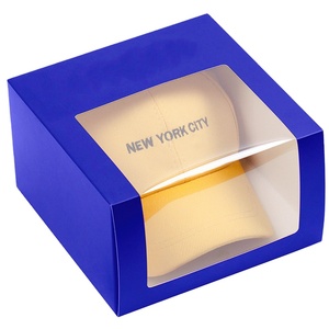 High Quality square <strong>Baseball</strong> <strong>Cap</strong> Boxes Folding Hat <strong>Box</strong> Packaging With Pvc Window - Product Image 1