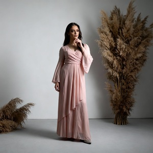 Robe Abaya en Polyester de Couleur Unie de Luxe pour Femmes Musulmanes Vente en Gros Fournisseur Premium Personnalisé - Product Image 4