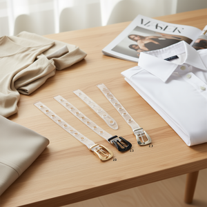 Sangle transparente à œillets 2,3 cm avec boucle métallique – Accessoire de mode - Product Image 3