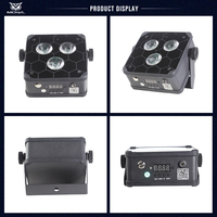 8 projecteurs LED PAR mini sans fil DMX RGBWAUV 3x18W avec télécommande et application, et étui de charge portable