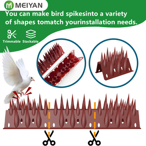 Répulsif à oiseaux en plastique PP en forme de M pour toutes surfaces : pointe de toit, clôture, garde-corps, mur. Conception sur mesure, support usine. - Product Image 3