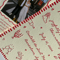Invitations de mariage personnalisées de haute qualité en coton, impression typographique, texte en relief, liste des invités, menu, carte cadeau