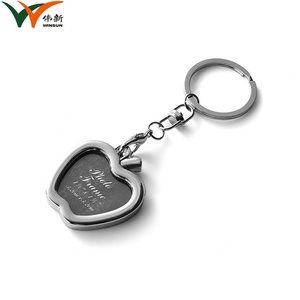 Photo Frame Keychain Metal Frame Keychain Apple Shape Keyring <b>Locket</b> Photo Frame Wedding Gifts - Product Image 2