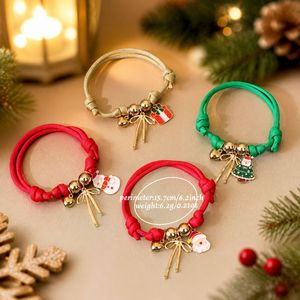 Braccialetto con Ciondolo Natalizio a Forma di Babbo Natale in Stile Cartoon, Cordino Intrecciato Regolabile, Gioiello di Lusso Leggero per le Festività - Product Image 5