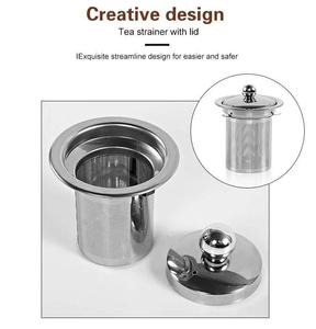 Juego de Infusor de Té Moderno de Acero Inoxidable Pulido con Tapa y Asa, Colador de Té de Malla Fina Reutilizable para Preparación Casera - Product Image 4