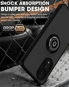 Custodia armatura opaca <span class=keywords><strong>per</strong></span> <span class=keywords><strong>OPPO</strong></span> A78 <span class=keywords><strong>A52</strong></span> A72 A92 A31 A15 A15S A16 A55 A3S anello supporto magnetico custodia antiurto - Product Image 3