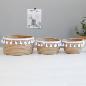Vente en gros <span class=keywords><strong>de</strong></span> gros paniers <span class=keywords><strong>de</strong></span> rangement pour pain en coton tissé avec corde <span class=keywords><strong>décoration</strong></span> pour panier cadeau paniers <span class=keywords><strong>de</strong></span> rangement tissés - Product Image 5