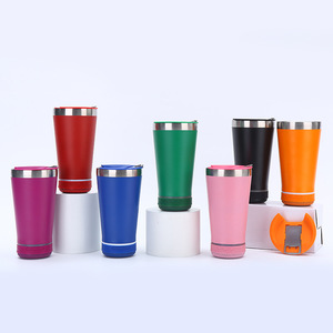 Mới Sáng Tạo 16Oz Đôi Tường Thép Không Gỉ Cách Điện Bluetooth Tumbler Loa Du Lịch Bia Cup Với Mở Chai - Product Image 2