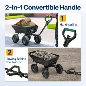 4 <span class=keywords><strong>Cu</strong></span>.<span class=keywords><strong>Ft</strong></span>. Chariot à benne basculante en poly de <span class=keywords><strong>10</strong></span> "sans pneus plats avec poignée rotative à 180 °, chariots et wagons de jardin robustes d'une capacité de 600 lb - Product Image 3