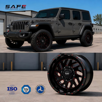 Jantes forgées SaFe H Spoke Matte Black Red Beadlock 20-24 pouces 6x139.7 8x165.1 pour camion tout-terrain, compatibles avec GMC Sierra 1500 2500 3500