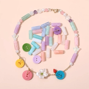 Perles cylindriques en acrylique colorées de 8 mm - Product Image 3