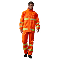 Combinaison imperméable réutilisable personnalisée haute visibilité réfléchissante écologique, pantalon et veste de pluie durables en tissu PVC polyester 150D pour la randonnée et les activités de plein air
