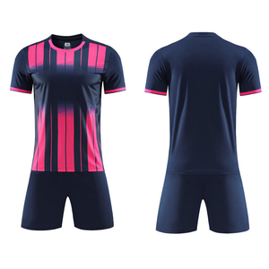 Uniforme de football taille adulte respirant confortable coupe ajustée unisexe 100% Polyester meilleure qualité nom d'équipe personnalisé col rond court - Product Image 6