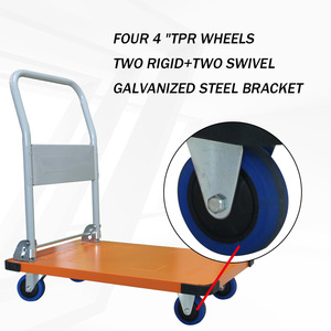 Chariot en acier pliable de camion de main de plate-forme 300kg pour l'entrepôt - Product Image 4