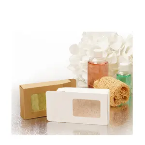 Индивидуальная перерабатываемая белая бумажная Коробка для мыла, упаковочные коробки с окошком