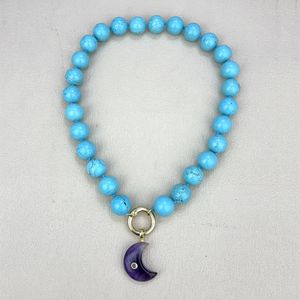 Collar de Piedras Preciosas Curativas de Estilo Bohemio, Collar de Turquesa para Mujer y Hombre, Regalo, Collar de Cuentas de Piedra Azul, Regalo Empresarial para Año Nuevo - Product Image 3