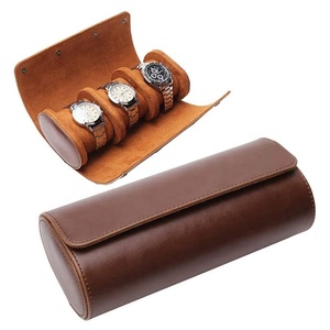 Wholesale Travel Case Gift Packaging Presentation Box 3 Slot Luxury Leather Watch Box