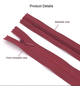 Mezcla de cremallera Invisible de nailon para coser cremalleras para prendas para DIY accesorios de costura a medida bolsas con cremallera 28/35/40/45/<span class=keywords><strong>50</strong></span>/55/60cm - Product Image 5