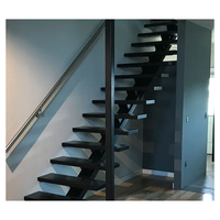 Escalier à monopoutre en acier inoxydable, design à une seule poutre