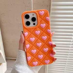 Fundas <span class=keywords><strong>de</strong></span> Silicona Líquida con Diseño <span class=keywords><strong>de</strong></span> Mini Corazón para iPhone 15 14 13 Pro Max, Suaves, Agradables al Tacto, Resistentes a Impactos, Color Caramelo, Diseño <span class=keywords><strong>de</strong></span> Lujo - Product Image 6