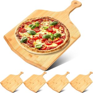 Planche à pizza en bambou Juncheng 40x29,5cm, pelle à pizza en bois pour la cuisson et le service - Product Image 1