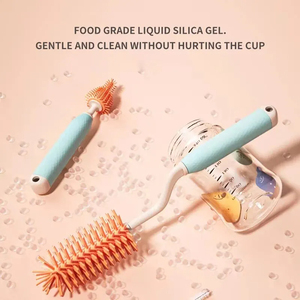Juego de 3 Cepillos de Silicona para Limpiar Biberones con Base de Almacenamiento, Limpieza de 360 Grados sin Ángulos Muertos - Product Image 5