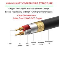 Cable de micrófono AV, cable Cannon XLR macho a hembra, cable equilibrado, tarjeta de sonido de consola mezcladora de condensadores, línea de audio auxiliar
