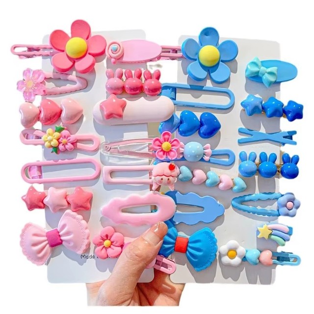 Wholesale Custom 14pcs/set High Quality Rainbow Flower Hair Pins Cartoon Pattern Hair Clip Set for Girls
