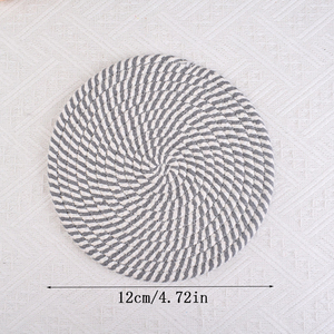 Hiện đại bông tròn Coaster handmade Mug rug với dây thừng tùy chỉnh Bàn cà phê thảm để bảo vệ bảng và thanh cho đồ uống - Product Image 3
