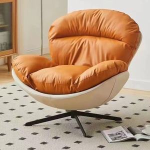 Nordic Single Swivel Lazy <b>Sofa</b> Chair Modern Light Luxury Fabric Metal Rocking Chair for Home Living Room Balcony Bedroom Leisure - Product Image 4