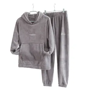 Design Luxus Super Soft Custom Frauen Männer Flanell Fleece Pyjamas Zweiteilige Nachtwäsche Pyjamas Set für Zuhause