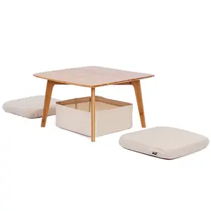 طاولة خشبية حديثة طاولة أريكة من خشب البامبو، طاولة قهوة من خشب البامبو الصلب لأثاث غرف المعيشة