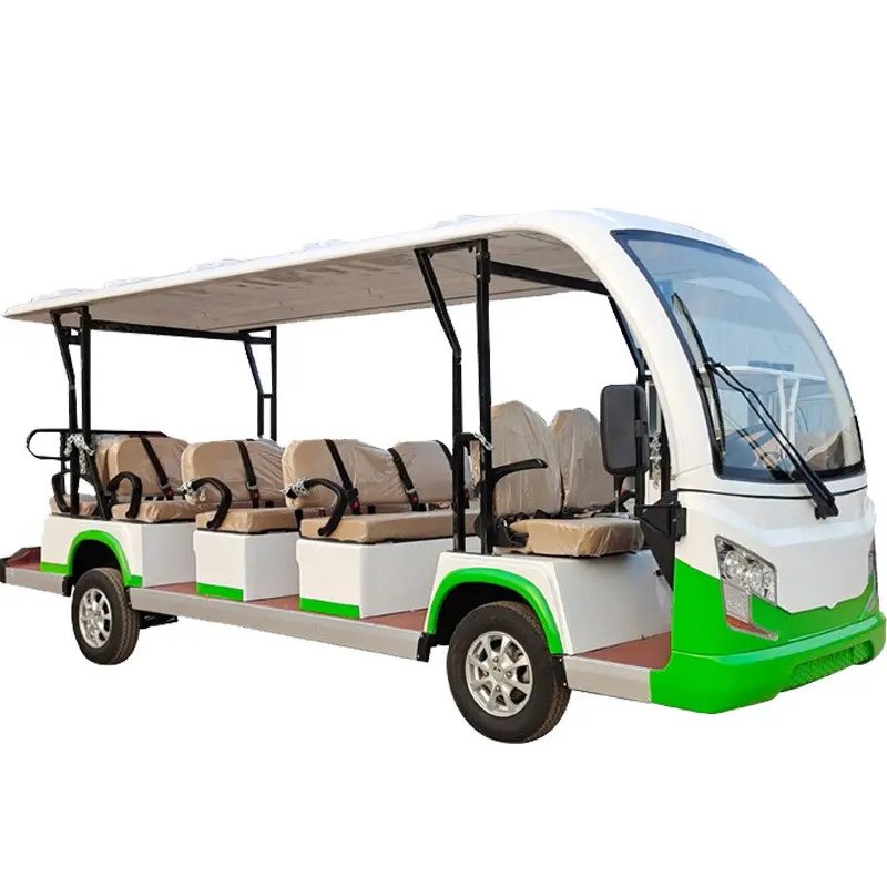 14-persoons Stadsbus Nieuwe Energie Elektrische Sightseeing Cabriolet Auto Voor Strand Fabriekszone Gemeenschap Publiek