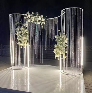 Décor de mariage BJ240002 en métal doré blanc, découpe transparente en forme de <span class=keywords><strong>arche</strong></span>, pour toile de fond de <span class=keywords><strong>portique</strong></span> - Product Image 1