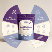 Gummies SYC BIO sans sucre pour la gestion du poids, 60 unités, avec mélatonine et L-théanine, soutien du sommeil, bien-être nocturne, santé quotidienne