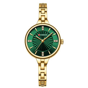 CURREN 9097 Montre Minimaliste Femme Luxe Léger Diamantée 30mm Verre Aiguille Alliage Acier Inoxydable Bracelet Étanche - Product Image 4