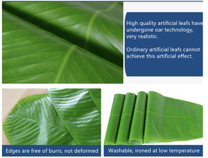 Hojas verdes tropicales simuladas Hawaianas, hojas de plátano artificiales de tacto Real para tapete de mesa, decoración temática de playa y jungla - Product Image 4