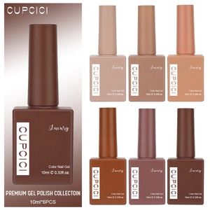 Collection BIN Mocha Brown Vernis <span class=keywords><strong>mat</strong></span> personnalisé 6 pièces 10 ML Non toxique Certifié MSDS Ensemble de vernis gel UV Nail Art Manucure - Product Image 3