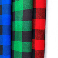 Buffalo-Check-Design Baumwollflanell-Stoff Rot-Schwarz/Grün-Schwarz/Blau-Schwarz für Hemden oder Pyjamas