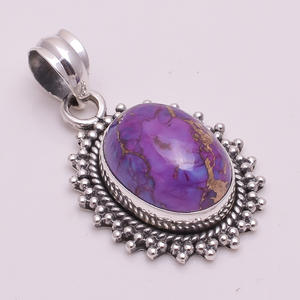 จี้เงินแท้ 925 แบบกําหนดเอง, จี้อัญมณีลาบราดอร์ไทต์ธรรมชาติ, ผู้ส่งออกเครื่องประดับอัญมณีเงินโบราณ - Product Image 3