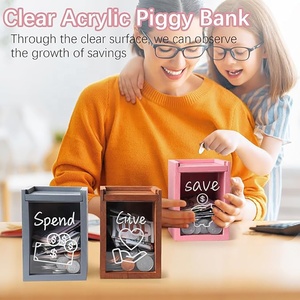 กล่องใส่เหรียญใสสำหรับเด็กและผู้ใหญ่ คุณภาพดี สำหรับเก็บเงิน ประหยัดเงิน กล่องออมสินสำหรับเก็บเงินสดและเหรียญ - Product Image 4